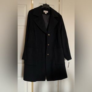 MICHAEL MICHAEL KORS WOMEN’S WOOL BLEND LONG PLUS SIZE OVERCOAT NOTCHED COLLAR